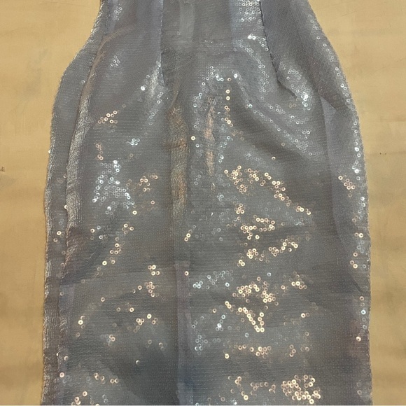 MISCREANTS x REVOLVE- Kaia Dress Maxi Baby Blue Sequin Size UK 8 / US S - Picture 4 of 11